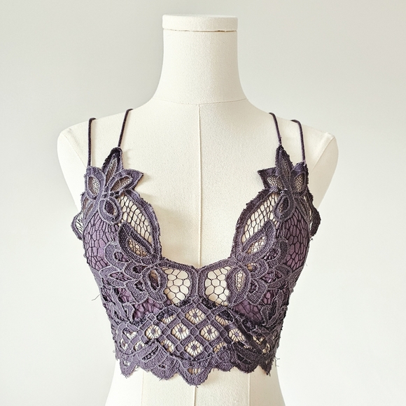 Free People Other - Free People Adella Bralette Lace purple xs